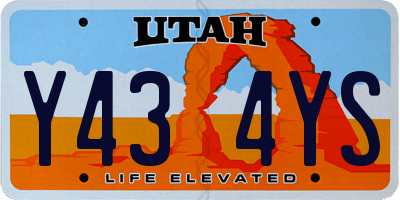 UT license plate Y434YS