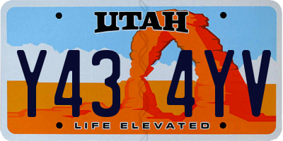 UT license plate Y434YV
