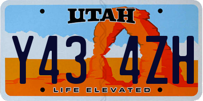 UT license plate Y434ZH