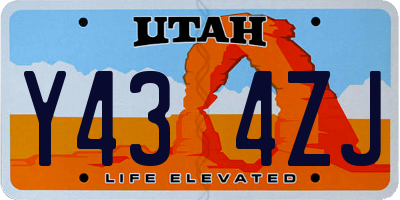 UT license plate Y434ZJ
