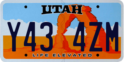 UT license plate Y434ZM