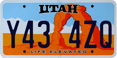 UT license plate Y434ZQ