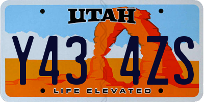 UT license plate Y434ZS
