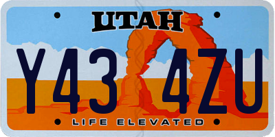 UT license plate Y434ZU