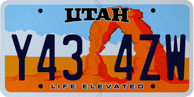 UT license plate Y434ZW
