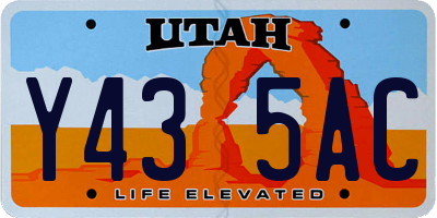 UT license plate Y435AC