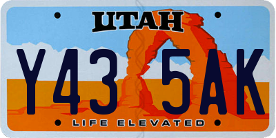 UT license plate Y435AK