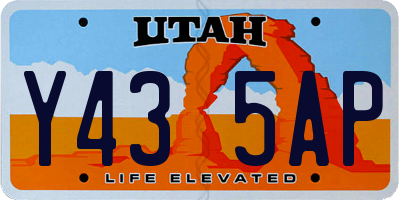 UT license plate Y435AP