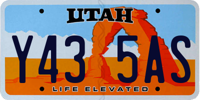 UT license plate Y435AS
