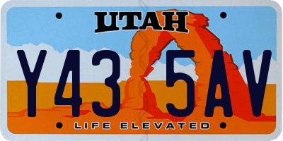 UT license plate Y435AV