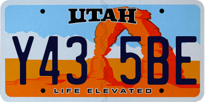 UT license plate Y435BE