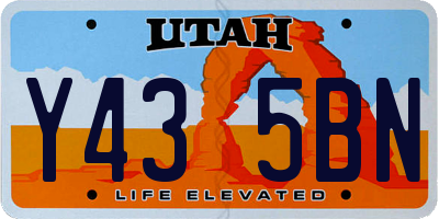 UT license plate Y435BN