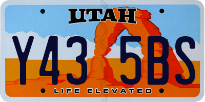 UT license plate Y435BS