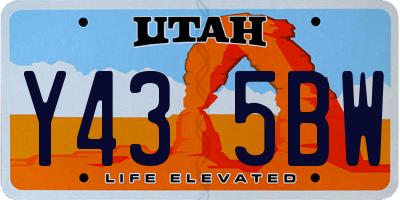 UT license plate Y435BW