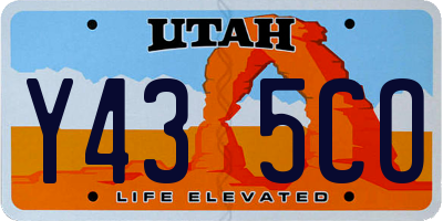 UT license plate Y435CO