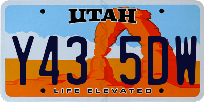 UT license plate Y435DW