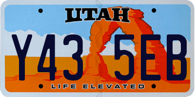 UT license plate Y435EB
