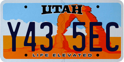 UT license plate Y435EC