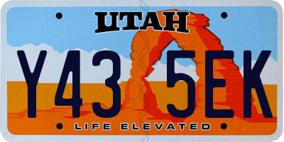 UT license plate Y435EK