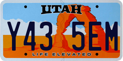 UT license plate Y435EM