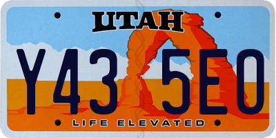 UT license plate Y435EO