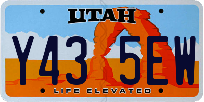 UT license plate Y435EW