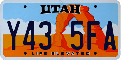UT license plate Y435FA