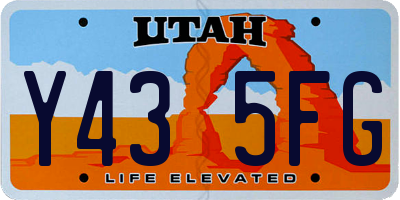 UT license plate Y435FG