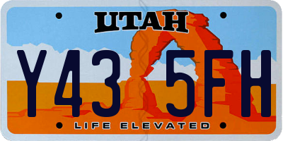 UT license plate Y435FH