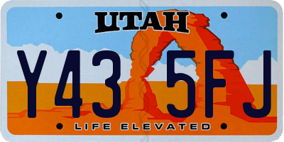 UT license plate Y435FJ