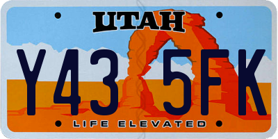 UT license plate Y435FK