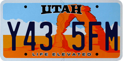 UT license plate Y435FM