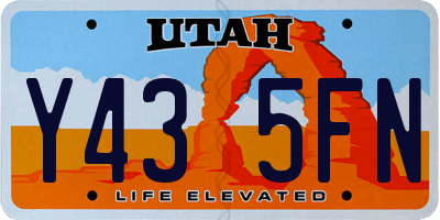 UT license plate Y435FN