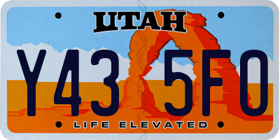 UT license plate Y435FO