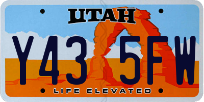 UT license plate Y435FW