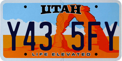 UT license plate Y435FY