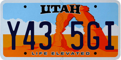 UT license plate Y435GI