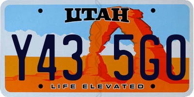 UT license plate Y435GO