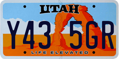UT license plate Y435GR