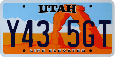 UT license plate Y435GT