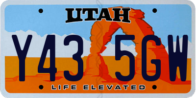 UT license plate Y435GW