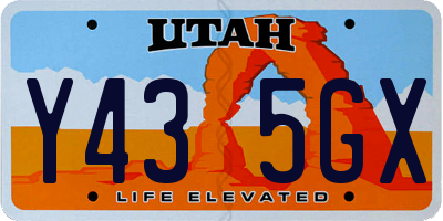UT license plate Y435GX