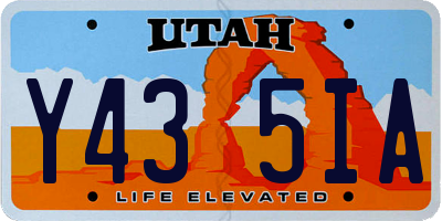 UT license plate Y435IA
