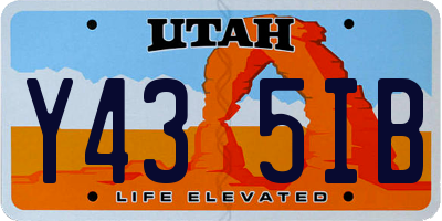 UT license plate Y435IB