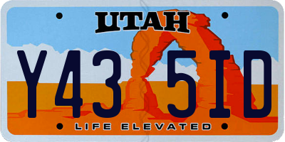 UT license plate Y435ID