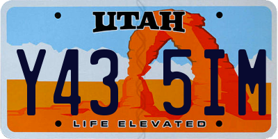 UT license plate Y435IM