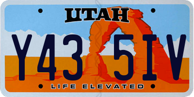 UT license plate Y435IV