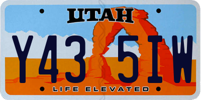 UT license plate Y435IW