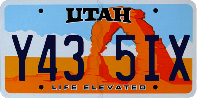 UT license plate Y435IX