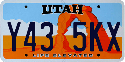 UT license plate Y435KX